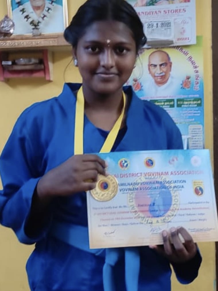 Miss Kowshika L, Class 8 of Velammal Main School